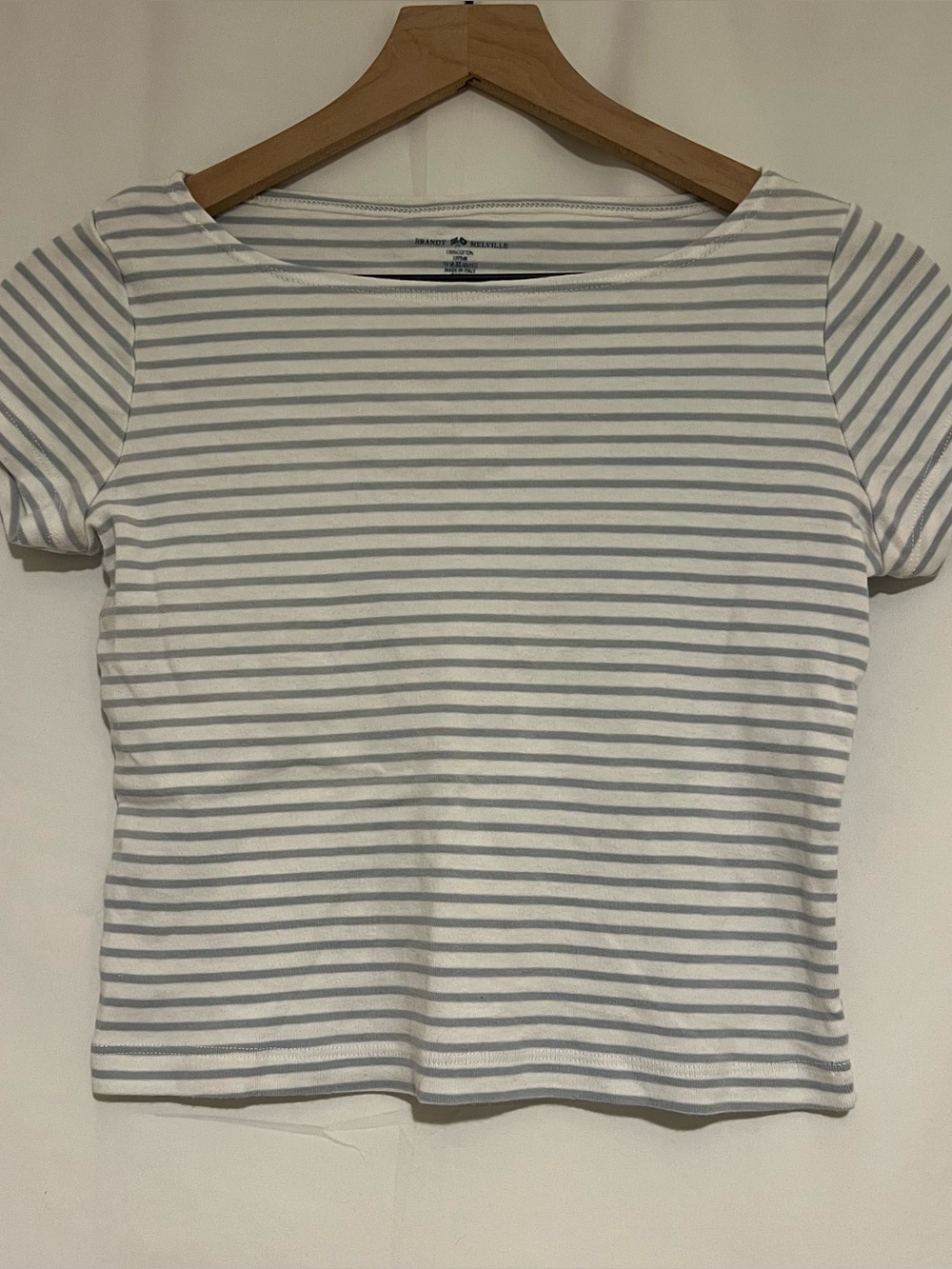 Brandy Melville Striped Cotton Boatneck Top